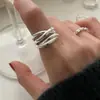 Anillo Geométrico Irregular de Aleación de Múltiples Capas con Apertura Ajustable, Joyería Femenina, Ventas Directas del Fabricante, Nuevo Producto Transfronterizo Europeo y Americano