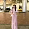 Vestido Lingerie Rosa Estilo Desejo Puro Sexy Feminino Outono Inverno 2026 Novo Estilo Conjunto Completo de Roupa Super Bonito para o Início do Outono