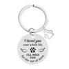 Llavero de acero inoxidable con grabado de tarjeta de identificación para perros, disponible en Europa y América, para amantes de los perros y personas que los han perdido. Llavero de acero de titanio con grabado de mascota.