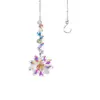 Ab Crystal Sun Fiesta Atrapasoles Fabricante de Arcoíris Adorno Colgante Decoración de Flor de Navidad Regalo Atrapador de Cristal Carrillón de Viento