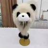 Gorro de Peluche de Panda Lindo para Padre e Hijo Otoño e Invierno Engrosado y Cálido para Circunferencia de Cabeza Grande Gorro Pulóver con Orejas de Imitación de Piel de Zorro Protección Auditiva