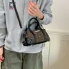 Bolso de bowling de otoño para mujer, nuevo 2026 moda bolso de hombro cruzado para el día a día, estampado de leopardo, estilo nicho coreano