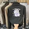 Estilo Otoño e Invierno Moda para Bebés Elegante Camiseta de Forro Polar para Niñas de Tamaño Mediano a Grande Cuello Medio Alto Manga Larga Top Rayado
