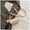 Bolso de mano tipo cubo con lunares en forma de corazón estilo japonés Modelo Nuevo Verano 2026 Bolso de hombro único bandolera Bolso Boston con ribete de encaje
