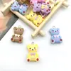 Urso Desenho Animado Fofo com Laço Acessórios DIY Cola de Creme Resina Chaveiro Brincos Pulseira 3D