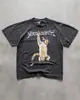 Camiseta Redonda de Manga Corta con Estampado de Graffiti en Inglés 2026 Top Versátil Estilo Casual Top de Algodón Más Vendido