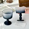 Atmósfera de Nicho Vintage Mate Degradado Negro Copa de Vino Copa Alta Copa de Champaña Copa de Vino Tinto de Gama Alta Estilo Ins