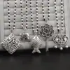Explosiones en Vivo Estilo Étnico Corre en el Tiempo Cadena de Lana de Flor Collar Largo Plata de Xizang Candado de Larga Vida Colgante de la Riqueza del Cuarteto