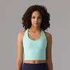 Top de Yoga com Decote Halter Cruzado Costas Bonitas Alça Única Peça Única com Bojo Feminino Verão Emagrecedor Roupa Externa Europeia e Americana Top para Seios