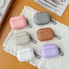 Nueva funda con patrón de pequeños diamantes adecuada para AirPods Pro 3, funda rígida de PC de cuero sintético PU universal para la 4ª generación