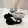 Zapatos de algodón cálidos versátiles con suela alta para aumentar la altura, forro polar, estilo casual y elegante, botas de nieve súper gruesas, nuevo estilo para mujer, modelo 2025