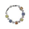 Moda Lujo Ligero Octagonal Rosa del Milenio Azul Chetan Pulsera Incrustada con Diamante de Alto Carbono Joyería Rosa Paraíba