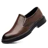 Zapatos de Boda Británicos de Cuatro Estaciones sin Cordones para Novios, Zapatos Casuales de Cuero, Zapatos de Vestir Formales de Negocios para Hombre