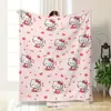 Fabricante Transfronterizo Sanrio Periférico Gato Kt Manta de Franela Dibujos Animados Hello Kitty Impreso Manta Infantil
