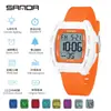 Reloj Electrónico Sanda para Fiesta de Estudiantes con Diseño de Color Vibrante, Reloj Deportivo de Moda con Forma de Barril, Reloj Impermeable Multifuncional Versátil