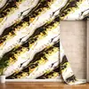 Pegatinas de pared autoadhesivas IXPE transfronterizas, patrón de mármol blanco y negro con líneas doradas, acabado brillante, venta al por mayor de rollos de revestimiento de pared