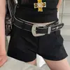Cinturón de Estrella Estilo Punk Y2K para Mujer, Diseño Subcultural Personalizado con Pedrería, Cinturón Ancho de Moda para Combinar con Jeans