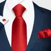 2026 Novo Modelo Formal Cor Sólida Conjunto de Gravata, Lenço de Bolso e Abotoaduras Masculino Grande Quantidade em Estoque