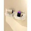 Prateleira de armazenamento de parede sem furos, essencial para dormitórios de estudantes, cesta de pendurar de cabeceira, prateleira de armazenamento de parede
