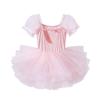 Roupa de Dança Infantil Vestido de Ballet Inteiro 2026 Verão Amazon Vestido de Laço Sem Costas Manga Bufante para Meninas
