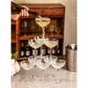 Copas para Torre de Champaña de Boda Torre de Vidrio Multicapa Copas Torre Apilables Copas de Vino para Apertura de Hotel Copas de Cóctel con Forma de Disco Copas de Pedestal Alto para Banquete