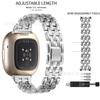 Compatible con correa de metal universal Fitbit Versa4/Sense2 Correa de acero hueca de cinco bolas en relieve Versa3