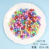 Letras Inglesas Acrílicas Coloridas Candy 6mm Quadradas Contas Soltas Pingente DIY Acessórios de Joias Material para Miçangas Artesanais