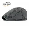 Boina Nova de Verão Masculina Chapéu de Beisebol de Algodão Lavado Retro Britânico Chapéu Frontal Bordado Versátil Casual Feminino