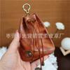Bolsa de moedas de couro de camada superior bolsa de chave de carro bolsa da sorte bolsa de prata quebrada bolsa de cintura pendurada bolsa de cintura masculina e feminina bolso de pacote simples pequeno saco pendurado
