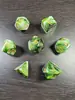 Conjunto de Dados Poliédricos D&D com Padrão de Mármore, Cores Misturadas, Transparente, D4D6D8D10D12D20 Lados, Tabuleiro Coc, Conjunto de Sete Peças