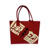 Bolsa de Fieltro 2026 Rojo Angora Regalo Festivo de Año Nuevo Bolsa de Fieltro Bolso de Mano de Fieltro