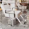 Silla de Salón Reclinable con Altura Ajustable para Cortes de Cabello, Giratoria y Adecuada para Teñido de Cabello, Hecha de Acero Inoxidable