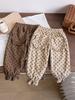 Roupa infantil pequena e média para meninas, calças de veludo cotelê de bolinhas, calças de bebê, calças casuais para bebês e meninas, estilo ocidental, primavera e outono