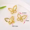 Color Oro 18K Conservación del Color Microincrustación de Circonita Lazo Tres Dimensiones Mariposa Espaciador Perla DIY Collar Accesorios de Perlas de Cristal