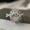 Anillo de Bodas Un Par de Anillos Mosane de Simulación Anillo de Diamantes Anillo Viviente para Mujeres para Proponer Matrimonio Accesorios para Fotos para Novia