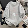 Camiseta de Manga Curta 100% Algodão Plus Size Europeia e Americana Novo Estilo 2026 Design de Nicho Top Solto Oversize para Mulheres
