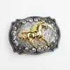 Vários Fivelas Lisas Liga de Zinco Cowboy Ocidental Fivela de Cinto de Couro de Boi Fivela de Placa de Liga Acessórios de Cinto Cavalo e Boi