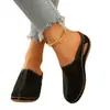 Novas Pantufas Femininas de Tamanho Grande Estilo Comércio Exterior, com Salto Plataforma, Forradas de Pelúcia, Bico Fechado, Slip-On, com Solado Grosso, Leves, Estilo Meio Mula, em Estoque