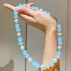 Colar Corrente Choker de Design Pedra da Lua Artificial Pérola Shijia Branco Frio de Alta Qualidade