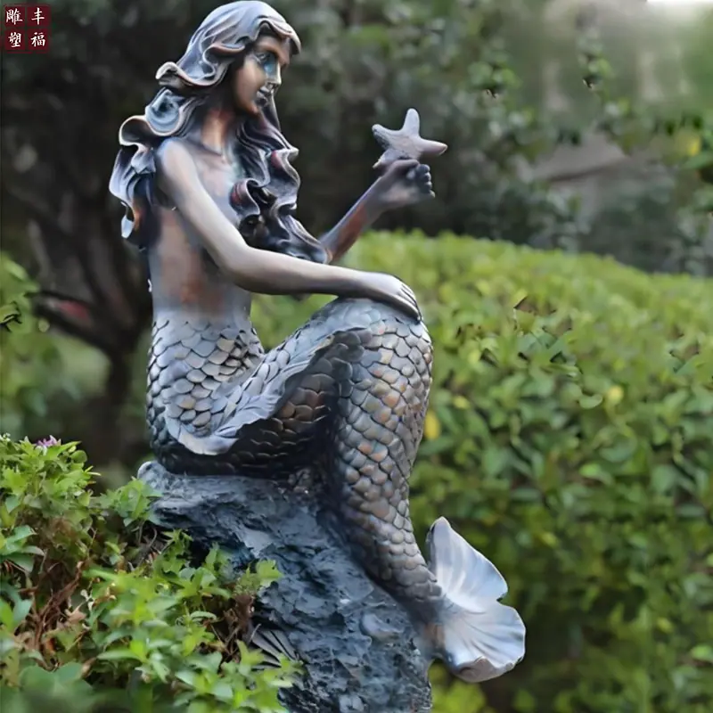 铜美人鱼雕塑2