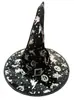 Sombrero de Bruja de Halloween Cos Mascarada Fiesta de Carnaval Accesorios Disfraz de Bruja Sombrero de Terciopelo Dorado Estampado en Caliente