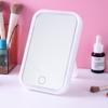 Espejo de maquillaje con lámpara LED de tres colores, espejo de escritorio cuadrado, espejo de tocador para dormitorio de estudiantes, espejo de maquillaje de belleza