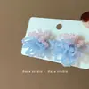 Pendientes de la Serie de Cuentas Jardín de Monet Vibración Dopamina Pendientes de Botón Exagerados Pendientes de Flor Coloridos Exagerados para Mujer
