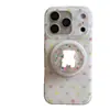 Funda para Teléfono Móvil 17Promax con Espejo de Oso Lindo y Soporte Magnético Adecuada para 16Pro Magnética de Doble Capa 15Promax