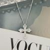 Collar de Cruz Moderno y de Alta Gama para Mujer, Colgante Simple de Zirconia en Forma de Rombo, Cadena de Clavícula Versátil y Personalizada
