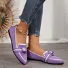 Zapatos de Mujer Nuevos para Primavera y Otoño 2025, Talla Grande, Ligeros, Puntiagudos, con Lazo, Antideslizantes, Negro Gris