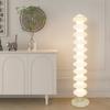 Lámpara de Pie con Forma de Calabaza para Sala de Estar, Estilo Nórdico de Alta Gama, Junto al Sofá, Dormitorio, Estilo Crema Vintage, Lámpara de Mesa LED Decorativa de Ambiente