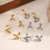 Pendientes de Acero Inoxidable de Moda Estilo Influencer con Pedrería para Mujer, Tachuelas Irregulares de Circonita en Acero de Titanio Que No Se Desvanecen