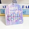Uñas Vestibles Personalizadas en Caja Marina con Diamantes para Niños, Uñas Creativas, Uñas Vestibles para Niños, Uñas Postizas, Pegatinas para Manicura, Dibujos Animados