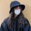 Sombrero de Pescador Retro de Lana Japonés para Mujer Otoño e Invierno 2025 Nuevo Simple Versátil Sombrero de Cubo Protector Solar